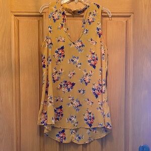 Live 4 Truth Floral Sleeveless Blouse - Mustard and Blue